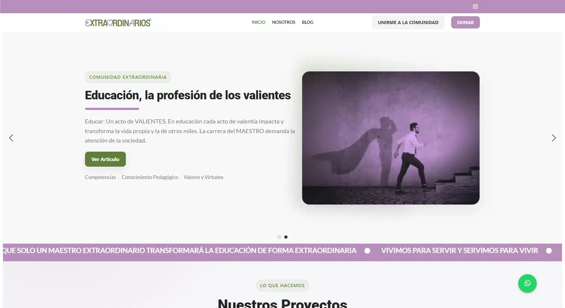 Vista previa del sitio web de moda y e-commerce de Extraordinarios
